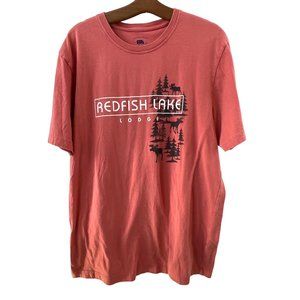 Gear for Sports Redfish Lake Short Sleeve T-Shirt Men's L Crewneck Rust Cotton